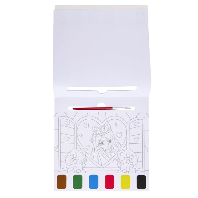 Cahier de peinture &agrave; l'eau - 6 couleurs et 1 pinceau