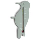 Thermom&egrave;tre de jardin forme oiseau vert d'eau