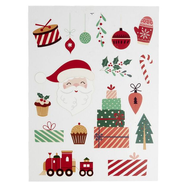 D&eacute;coration fen&ecirc;tre et mur No&euml;l adh&eacute;sive sc&egrave;ne (2 mod&egrave;les)