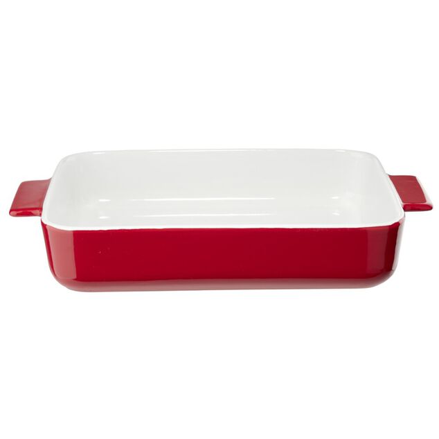 Plat &agrave; four rectangulaire c&eacute;ramique contour color&eacute; 32x19,5xH5,5cm (3 mod&egrave;les)