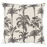 Coussin déco tropical 45x45cm beige et noir