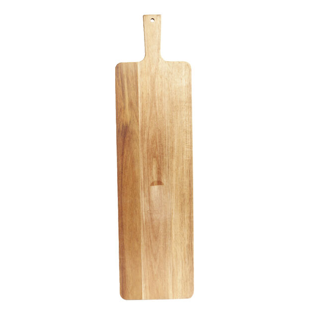 Planche de service XL en bois d'acacia avec pied 20x75cm