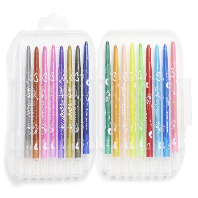 Lot de 18 crayons twistables multicolore