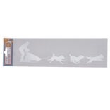 Décoration fenêtre électrostatique bonhomme en traîneau avec chiens