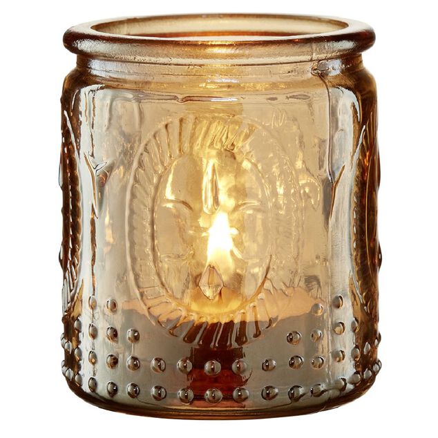 Bougeoir en verre color&eacute;