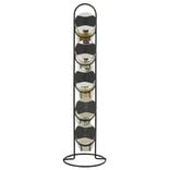 Tour &agrave; &eacute;pices en m&eacute;tal avec 5 pots en verre &Oslash;11xH39cm