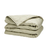 Couette 2 personnes 240x220cm tempérée microfibre lavée toucher doux uni vert kaki