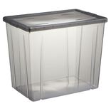 Bo&icirc;te de rangement ransparente avec couvercle gris 82L
