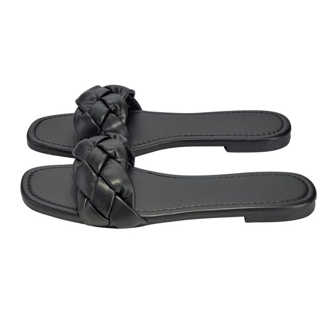 Sandales femme tressées simili noir 37/38