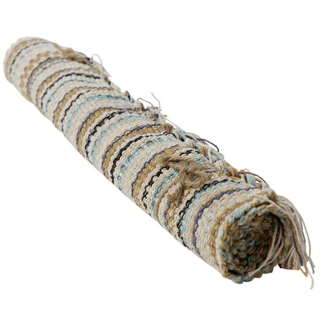 Tapis coton rayure multicolore 50x80cm