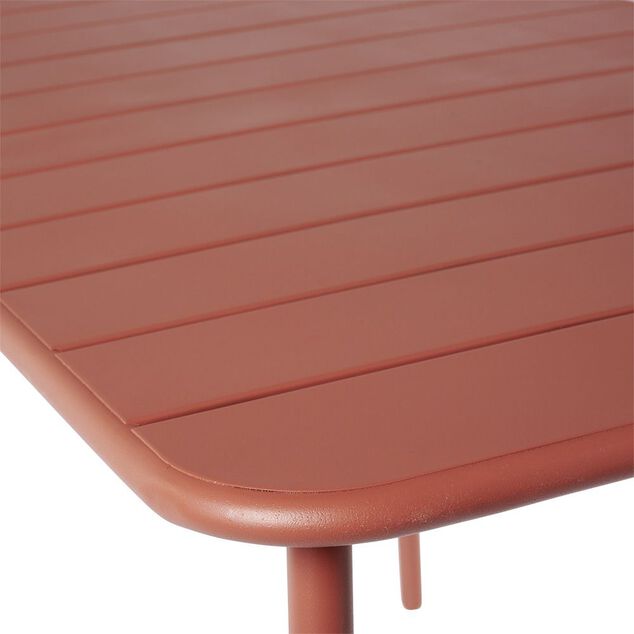 Table de jardin rectangulaire 6 personnes Fun m&eacute;tal Terracotta