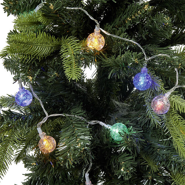Guirlande électrique boules multicolores fixe L. 1 m