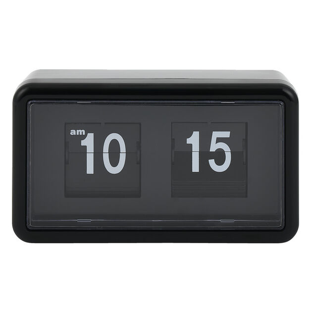 Horloge r&eacute;tro &agrave; rabat automatique plastique noir