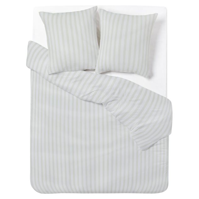 Parure de lit 2 personnes 240x220cm satinée à rayures (2 modèles)