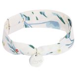 Bracelet ajustable en tissu motif floral avec pendentif Love L19cm