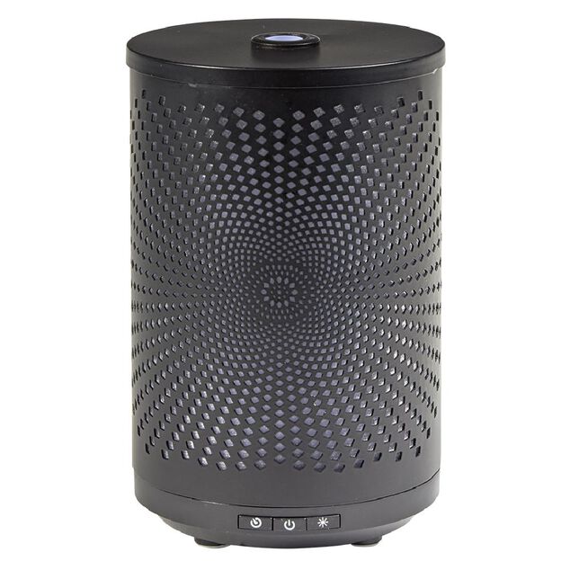Diffuseur ultrasonique lumineux Mess&eacute;gu&eacute; cylindrique noir 120 ml