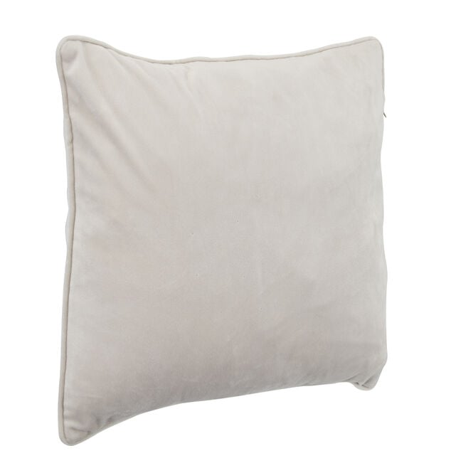 Housse de coussin en velours uni beige
