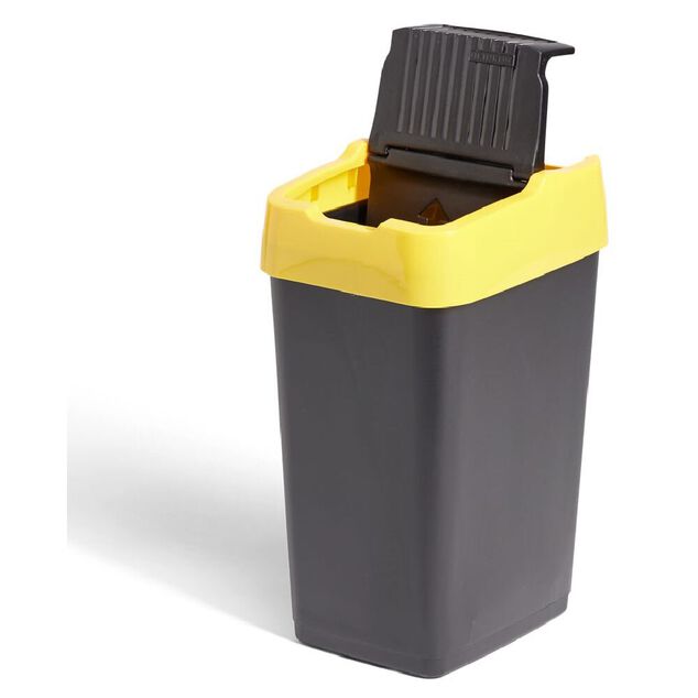 Poubelle de tri pour plastique 18L plastique jaune et noir