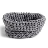 Panière tressée 14x14x11cm grise