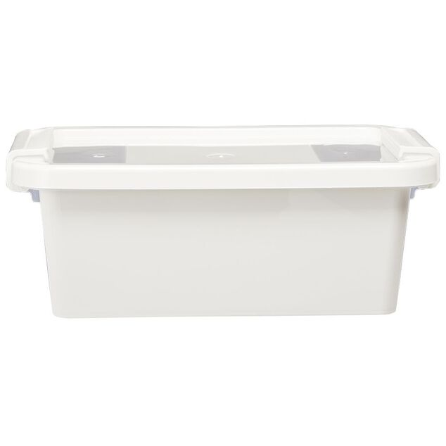 Bo&icirc;te de rangement avec couvercle blanc transparent 4L