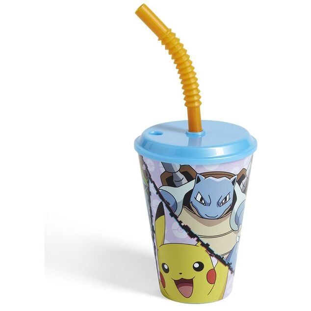Gobelet enfant avec paille Pok&eacute;mon &Oslash;9xH16,3cm
