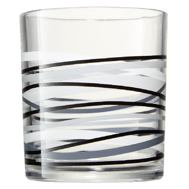 Verre bas motif rayure graphique 25 cl x 6