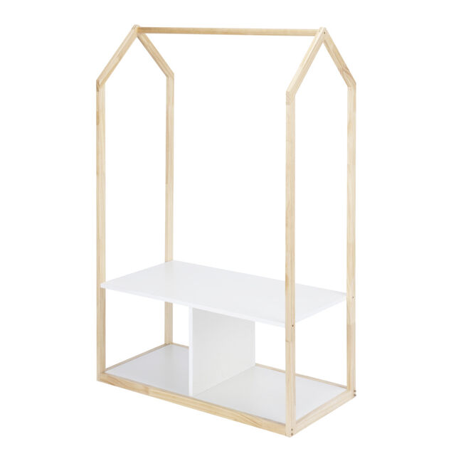 Penderie pour enfant en bois avec 2 casiers 42x7xH132cm