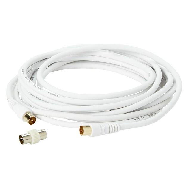 Cordon antenne blanc L.5 m avec adaptateur