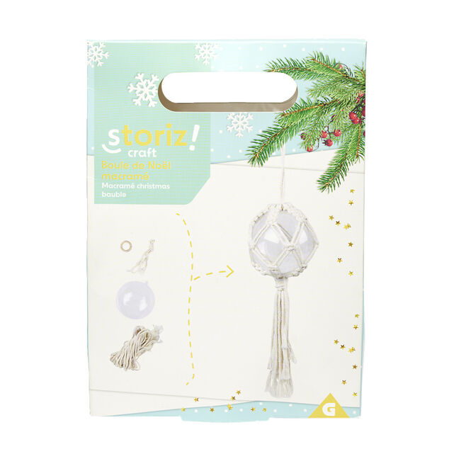 Kit cr&eacute;ation boule de No&euml;l macram&eacute; 1 pi&egrave;ces