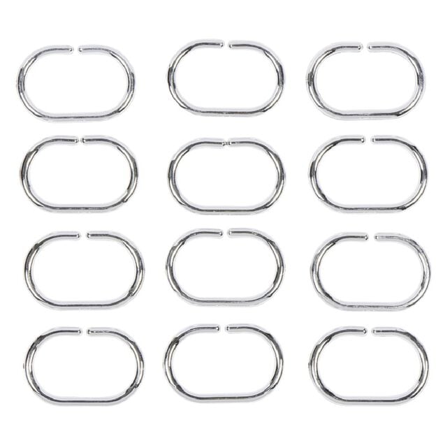 Anneau de douche gris ovale x12