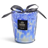 Bougie en verre souffl&eacute; Air Marin 82h &Oslash;13xH16cm bleu