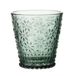 Verre 32cl en verre motif fleur en relief &Oslash;8,6xH9cm (2 mod&egrave;les)