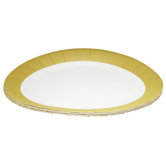 Lot de 10 assiettes en carton &Oslash;23 cm dor&eacute;