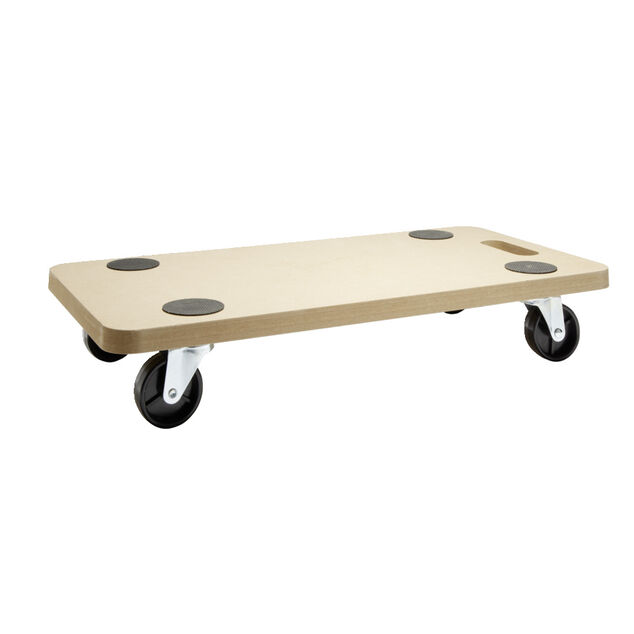 Support &agrave; roulettes en bois 60x30cm charge 150kg