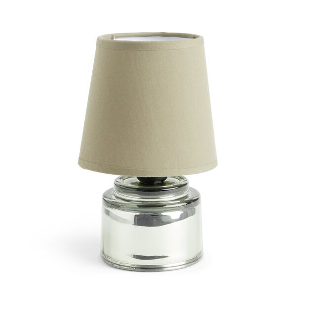 Lampe &agrave; poser &Oslash;12xH22cm verre et polyester vert