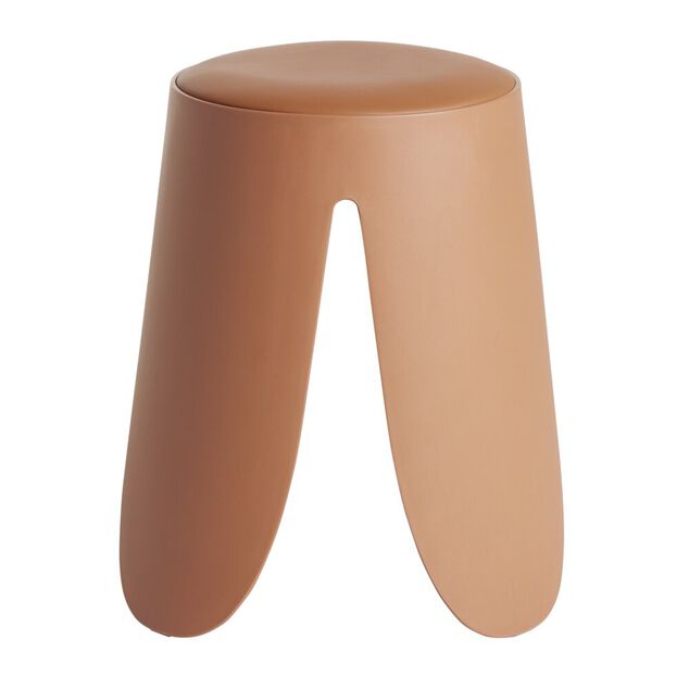 Tabouret rond Spiro pieds larges plastique terracotta &Oslash;33xH46cm