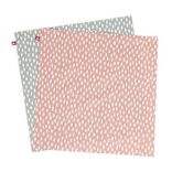 Tissu emballage cadeau r&eacute;utilisable coton 50x50cm x2