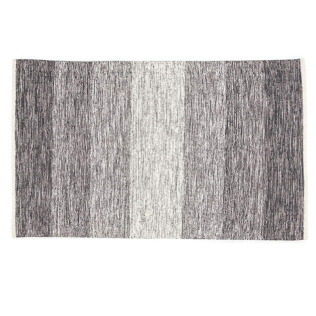 Tapis rectangulaire rayure blanche et noire