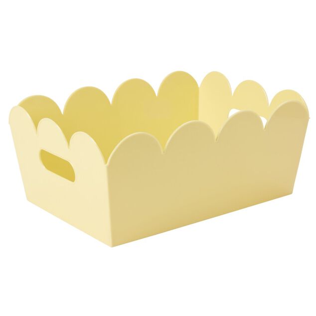 Pani&egrave;re rebord ondul&eacute; plastique color&eacute; pastel 34,5x25,5xH14,5cm (3 mod&egrave;les)