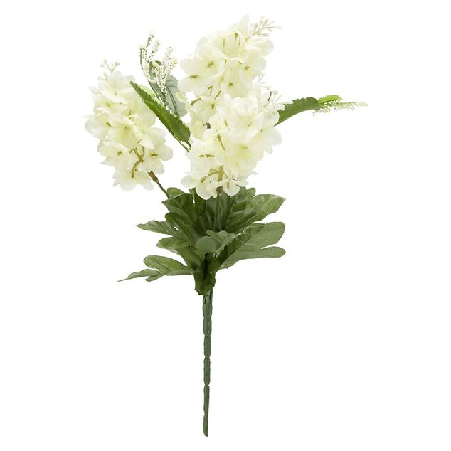 Piquet lilas H33 cm blanc - Fleur artificielle 4 têtes