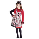 D&eacute;guisement enfant Halloween clown robe chapeau rouge noir 7/10ans