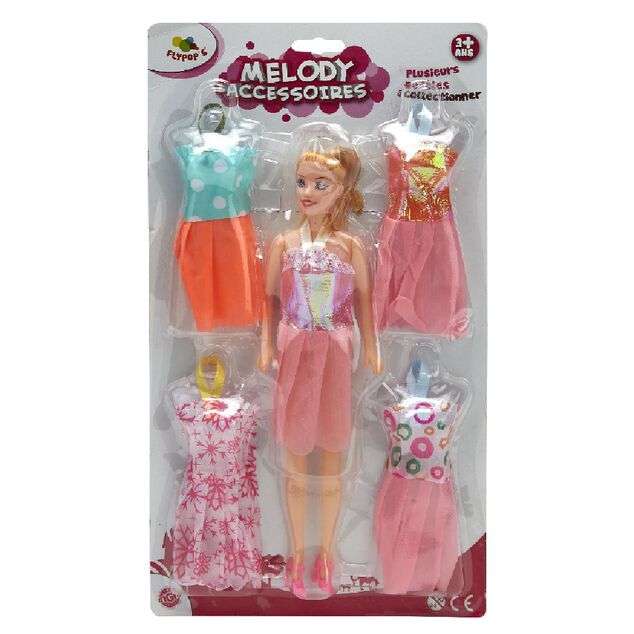 Poup&eacute;e avec robe de soir&eacute;e x4