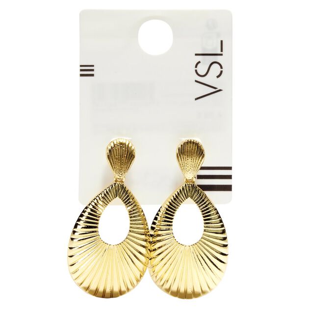 Boucles d'oreilles gouttes stries m&eacute;tal iris&eacute; argent&eacute;