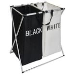 Panier à linge double tri blanc noir