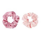 Chouchou satiné x2 en tissu uni Ø11cm (2 modèles)