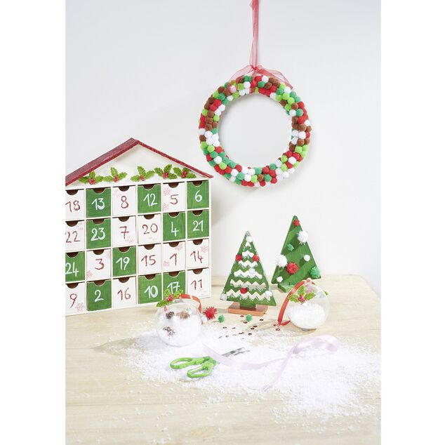 D&eacute;coration houx No&euml;l vert et rouge x12