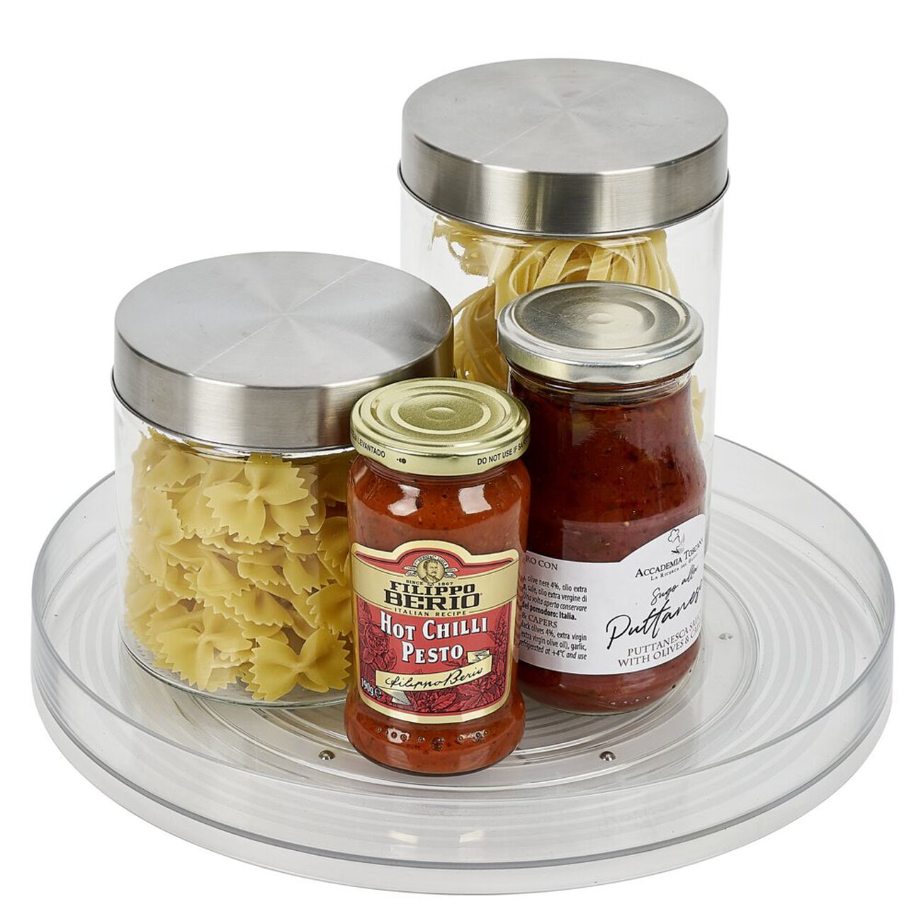 Tiblue Lazy Susan – Lot De 2 Plateaux Rotatifs Ronds En Plastique Transparent Pour Armoire