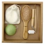 Coffret salle de bain en bambou 6 pi&egrave;ces