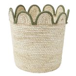 Pani&egrave;re d&eacute;corative fibre naturelle et bord festonn&eacute; &Oslash;26xH26cm (3 mod&egrave;les)