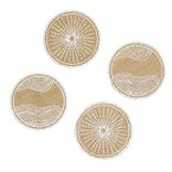 Dessous de verre jute naturel et blanc &Oslash;8,5cm x4